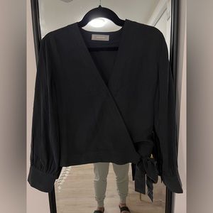 Everlane Silk Wrap Top